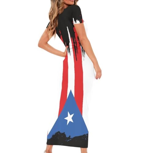 Image of Womens Short Sleeve Jamaican Flag Midi Bodycon Dress