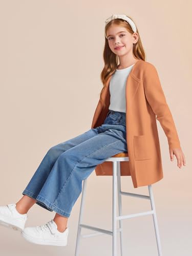 Pull en tricot décontracté pour filles de 5 à 14 ans | Cardigan Haloumoning - 5
