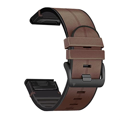 Bracelet Garmin Fenix 6 en cuir véritable chic couleur agate