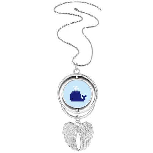 Collier baleine bleue style voile d'été, bijou de plage ailes d'ange