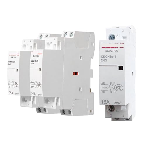 Contacteur domestique 20A 220V 2P 2NO pour tableau électrique de maison