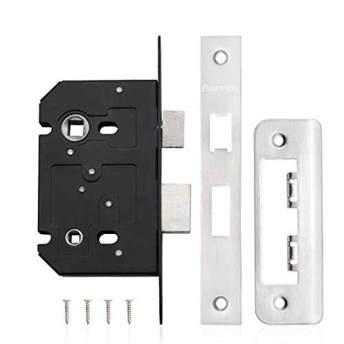 Bwintech 1 PCS Satin Nickel Bathroom Lock 75mm (3 Inch) for Internal Doors and Bathroom Doors, Reversible Catch