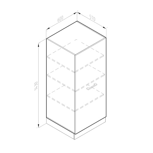Vicco Dispensa Universale Calcestruzzo 60 Cm Con Anta Grande - 2
