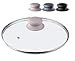 Coperchio in vetro KADAX con manico in silicone, coperchio resistente al calore per pentole ⌀14-30 cm, coperchio con foro per il vapore, coperchio universale in diverse dimensioni (22 cm, grigio)