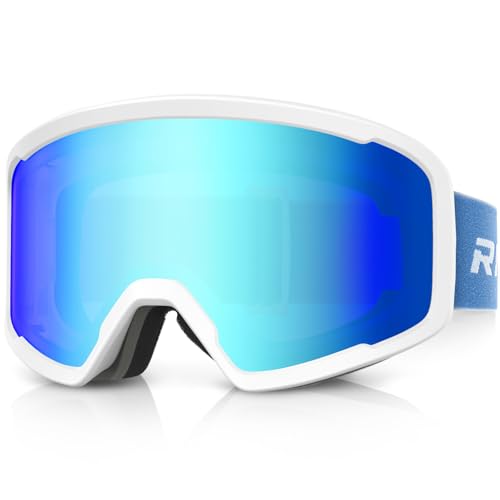 Masques de ski pour femmes hommes avec lunettes de snowboard antibuée et monture OTG durable