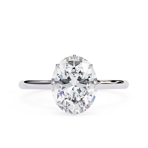 IGI Certified Oval Diamond Solitaire With Hidden Halo
