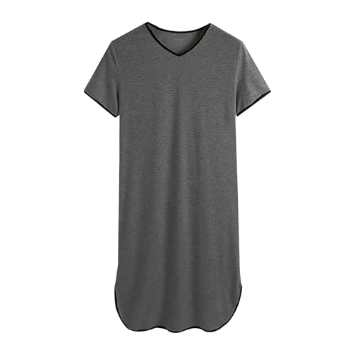 Generisch Pyjamas d'hiver en coton - Vêtements de nuit confortables - Chemises de nuit à manches courtes - Pyjama ample - Chemise de nuit - Robe de bain pour homme,...
