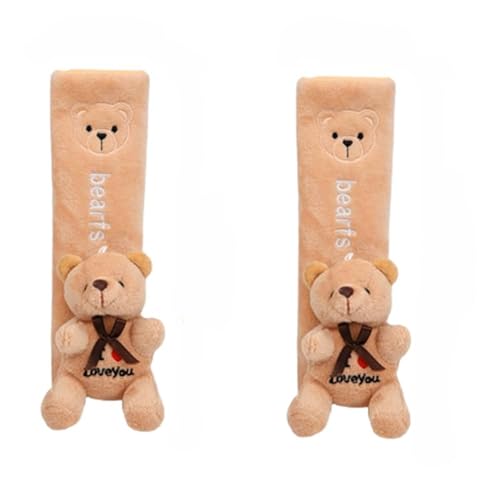 Image of RedOak Car Seat Belt Shoulder Pads Cover- Pack of Two - Cute Teddy Bear