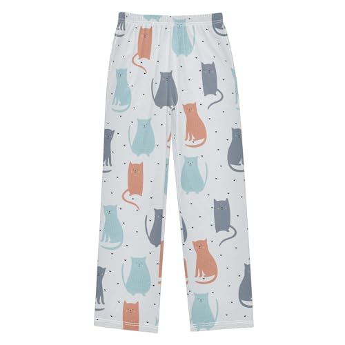 Boys' Pants Funny Cats Hearts Long Bottoms Jogger Pants Elastic Waist Trousers with Pockets S-XL