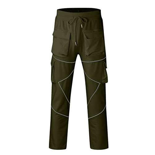 Calça cargo masculina reflexiva hip strip calça jogger com bolsos calça de moletom hop masculina reg