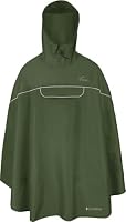 normani Unisex Regenponcho - Wind und Wasserdicht mit Bauchtasche, 3M Reflektoren und seitlichen Eingriffen Oliv L-XL – Ansicht 2