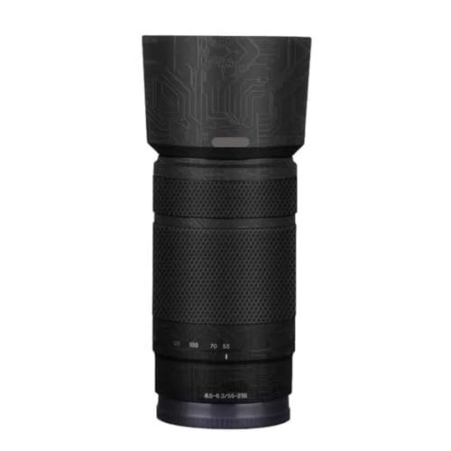 Autocollant de protection en vinyle pour Sony E 55-210 mm F4.5-6.3 film objectif circuit noir