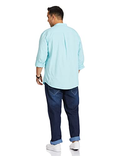 Image of Amazon Brand - Symbol Men's Solid Cotton Shirt | Chinese Collar | Casual | Plain | Full Sleeve | Summer-Regular Fit (Available in Plus Sizes)