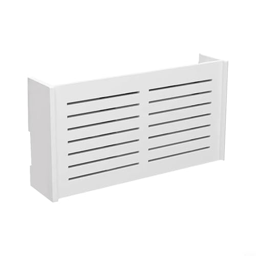 CashMuch Caja de almacenamiento montada en la pared blanca para enrutador WiFi módem y TV Box con diseño de ventilación Organización del hogar