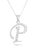 JOTW 925 Sterling Silver 'Letters of The Alphabet' Pendant with Cz Stones and an 1.(P)(I-1570)