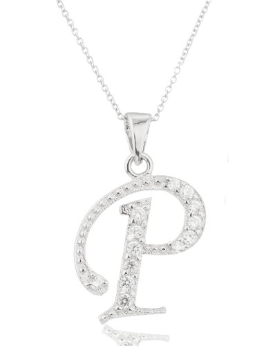JOTW 925 Sterling Silver 'Letters of The Alphabet' Pendant with Cz Stones and an 1.(P)(I-1570) JOTW 925 Sterling Silver 'Letters of The Alphabet' Pendant with Cz Stones and an 1.(P)(I-1570)