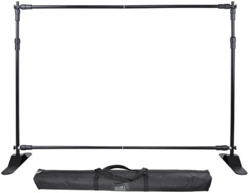 8 Ft Black Expandable Telescopic Trade Show Banner Stand