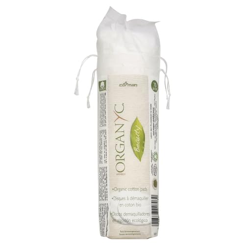 Image of Organyc 100% Organic Cotton Rounds - Biodegradable Cotton, Chemical Free, for Sensitive Skin - Daily Cosmetics. Beauty and Personal Care 70 Count (Pack of 12)