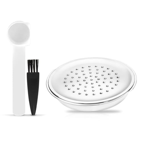 Filtre à capsule réutilisable Pour Senseo, filtre permanent réutilisable en acier inoxydable avec pinceau et cuillère, compatible avec remplissage...