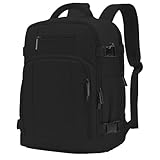 ZHXX Mochila viaje,mochila 40x30x20,como mochila cabina para Ryanair|Vueling|Wizz Air. Incluye compartimento para portátil de 14" y bolsillo de seguridad.Negro