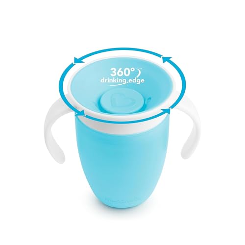 Image of Munchkin Miracle Drip Cup 360 with Handles and Lid 200 ml - Blue