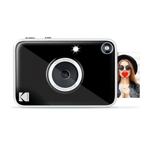 Image of Kodak Printomatic+ Instant Print Digital Camera (Midnight) 10MP Portable Camera with Interactive RGB LED Status Indicator, Prints Full-Color Photos on Zink 2x3 inch Sticky-Backed Photo Paper