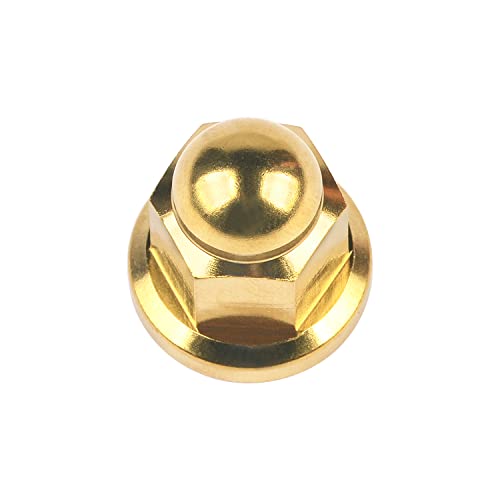 Image of Titanium M6 M8 M10 Dome Head Acorn Nuts for Bicycle Motorcycle Exhaust Pipe Car Pack of 6 (M8, Gold)
