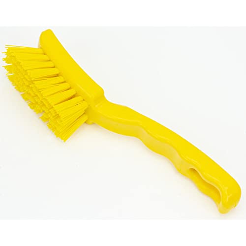Image of SPARTA 41395EC04 Plastic Scrub Brush, Detail Brush, Kitchen Brush with Hanging Hole for Cleaning, 7 Inches, Yellow