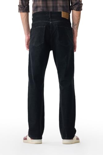 Image of SNITCH Men Casual Jeans | Straight Fit Mid Rise Solid Washed Pattern | Durable Cotton Blend & Stretchable Denim Fabric, Work & Social Outings