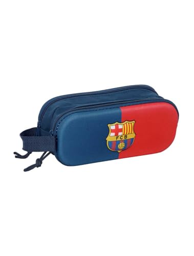 SAFTA FC Barcelona 3D Trousse Double pour Enfants, idéale pour Les Enfants d'âge Scolaire, Confortable et Polyvalente, qualité et résistance, 21 x 6 x 8...