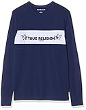  True Religion Crew LS TR Camisa Manga Larga, Azul (Solid Navy 4142), Medium para Hombre