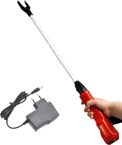 Defesa pessoal elétrica recarregável – vara de segurança para gado de 75 cm, com luz LED e design 360°