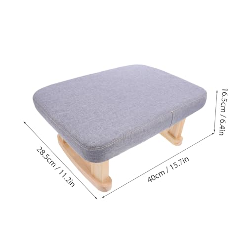 Tabouret multifonction STOBAZA en tissu et bois avec base solide - 4