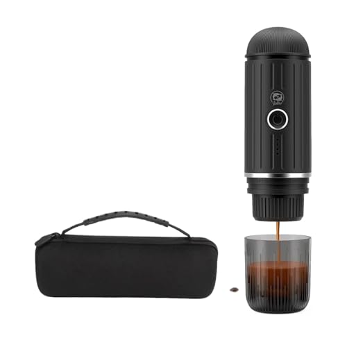 ILJXPOZB Cafetera Expreso Portátil 2 En 1: Cafetera Eléctrica De Cápsulas En Polvo For Coche, Casa Y Camping(Black,US)
