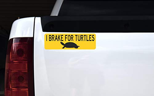 Magnet decorativo StickerTalk I Brake for Turtles 10x3 in miniatura 3