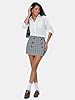 EXLURA Womens Fall Plaid Bodycon Mini Skirts High ... #1