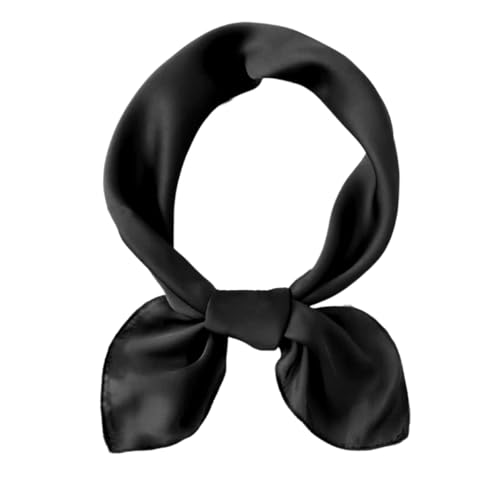 Silk Head Scarf for Women Satin Neck Scarves Square Solid Hair Bandana Headband 27.5