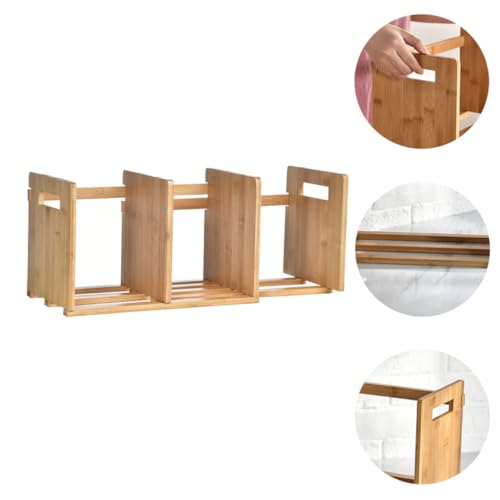 Étagère de bureau en bambou extensible bibliothèque rangement table - 8