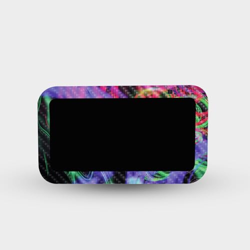Image of MightySkins Carbon Fiber Skin Compatible with Amazon Echo Show 5 (Gen 3) - Neon Splatter | Protective, Durable Textured Carbon Fiber Finish | Easy to Apply