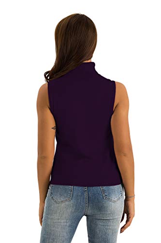 Image of Spicy Sandia Women Stretchable Turtleneck Knit Sleeveless Slim Fit Sweater