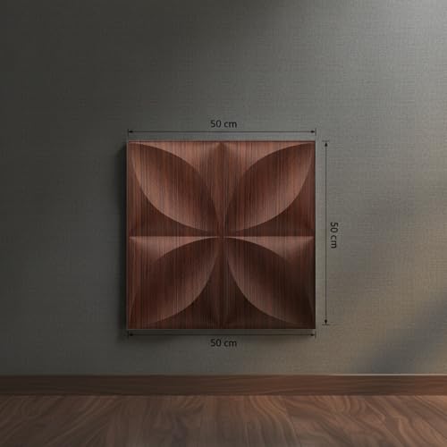 Image of Kayra Decor PVC Wall Panel Butterfly Design Walnut Wood Color 19.7 inch x 19.7 inch (Pack of 40) - Covers 107.80 Sq. Ft.