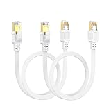 Cat8 Ethernet Cable 1.5Ft, High Speed Cat8 Ethernet Cord, Short Ethernet Cable 40Gbps 2000MHz with R