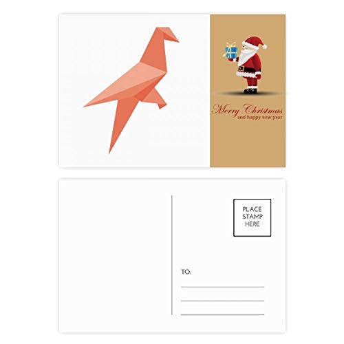 Cartes postales origami Père Noël Red Bird : lot 20 cartes vœux