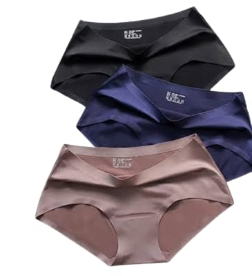 qoxolyz Women's Seamless Hipster Ice Silk Panty (Color May Very) Pack of 3-picture-47
