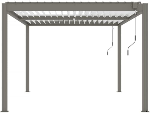 Habitat et Jardin Windsor pérgola bioclimática de Aluminio con led 3 x 4 - Taupe