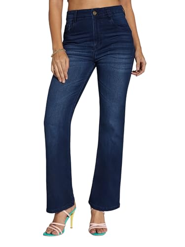 Image of Miss Chase Women's Skinny Fit High Rise Regular Length Stretchable Denim Jeans (MCSS25DEN82-81-354-38, Prussian Blue, 38)