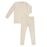 Ehrenkind® Funktionsunterwäsche | Kinder Set aus 100% Merino Schurwolle k.b.T | Thermowäsche Jungen & Mädchen | Skiunterwäsche Winter | Made in Europe | Oeko-TEX® Zertifiziert | Natur | 110/116