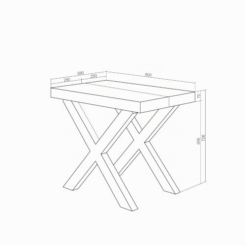 Miniatura 5 de Skraut Home Mesa Consola Extensible Mesa Comedor Plegable 160 Para 8 Comensales Patas Madera Maciza Estilo Moderno Cemento