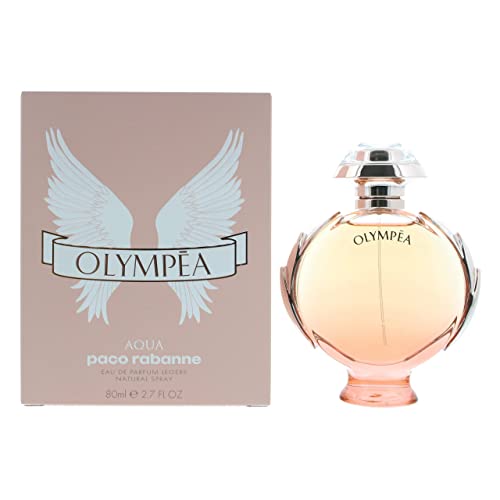 Image of Paco Rabanne Olympea Aqua Fragrance For Women - Sweet, Amber, White Floral Scent - Notes Of Lemon Blossom, Clementine, Solar Notes, Water Jasmine - Floral Aquatic Fragrance - Edp Legere Spray - 2.7 Oz