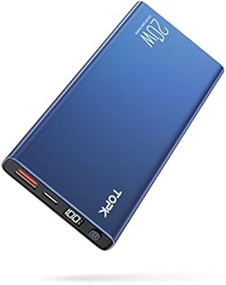 TOPK Power Bank, 20W PD QC 3.0 USB C Fast Charging 10000mAh Portable Charger, 3A Quick Charge with LED Display PowerBank for Cellphones and Tablets [2022 Version]